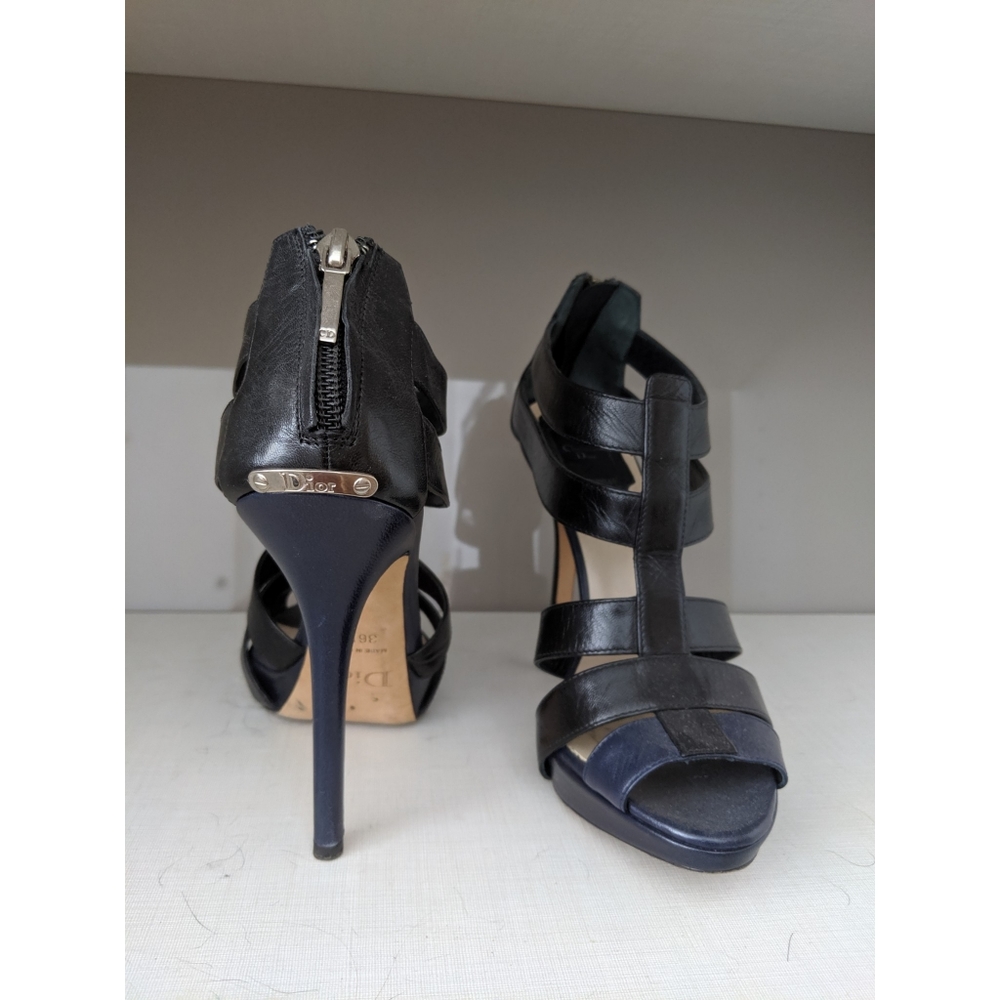 CHRISTIAN DIOR Black and Navy Heels 36.5 / 6.5